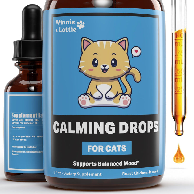 Cat Calming Drops – Anxiety & Stress Relief Supplement for Cats by MeowMarket