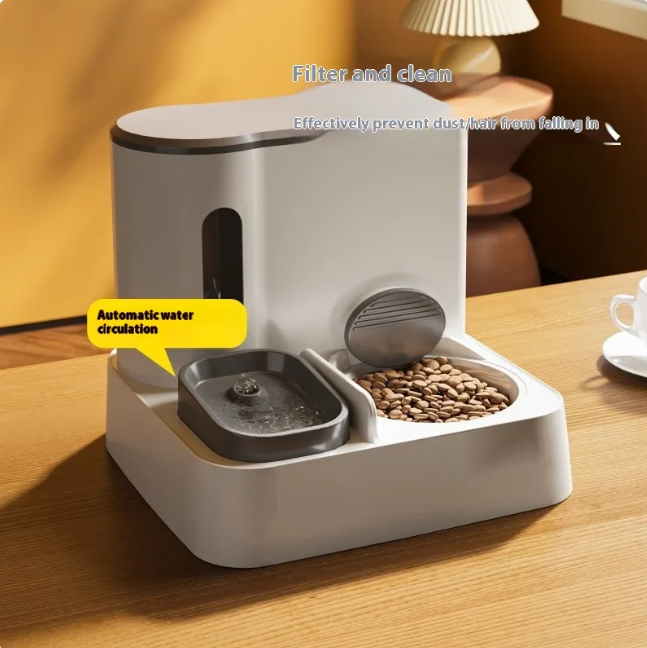 Automatic Cat Feeder – Dual Bowl Food & Water Dispenser by MeowMarket