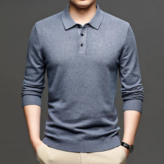 Men's Lapel Knit Pullover Sweater